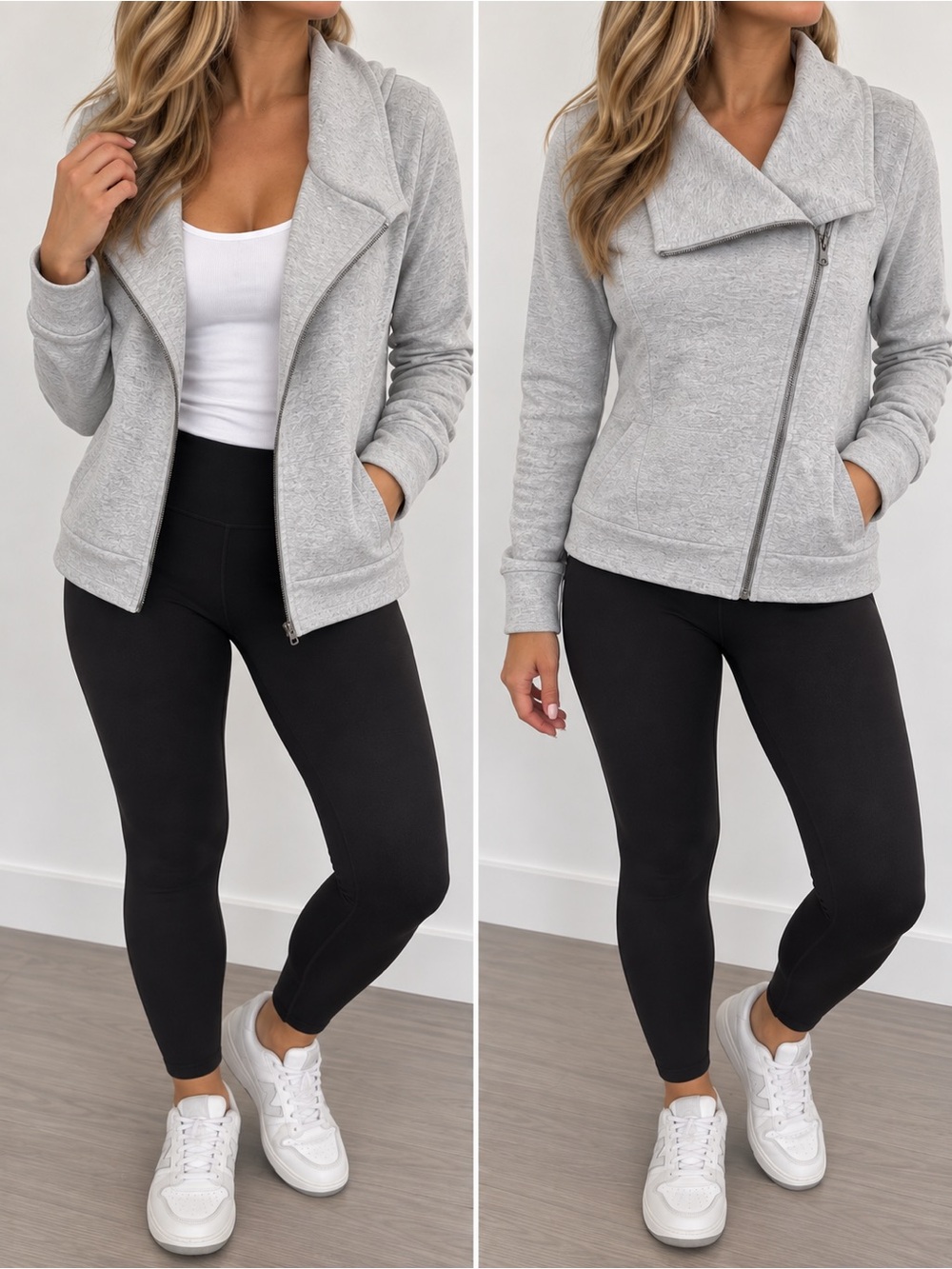 ⚡ Banana Republic Grey Asymmetrical Zip Jacket XL